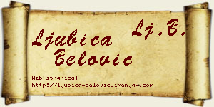 Ljubica Belović vizit kartica